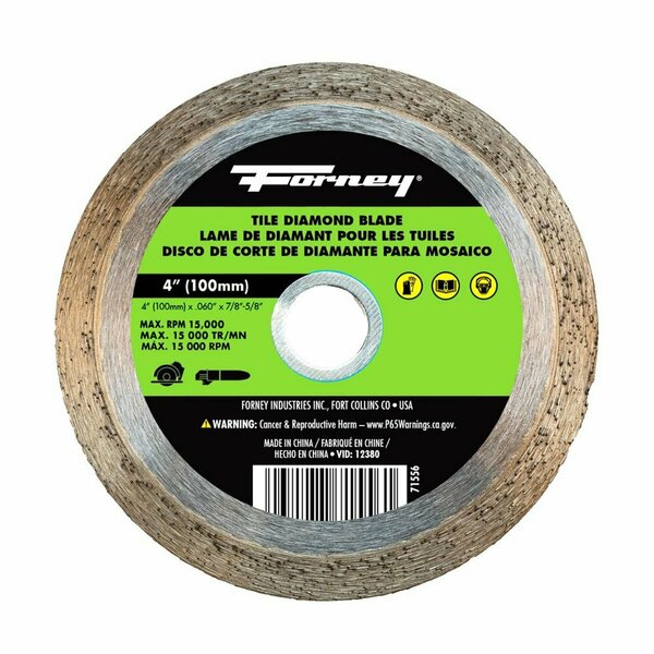 Forney Diamond Tile Cutting Blade, 4 in 71556